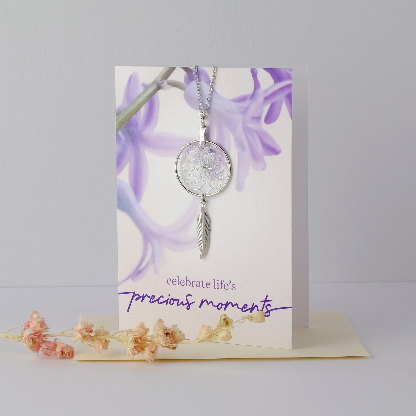 "Precious Moments" Dream Catcher Necklace Greeting Card