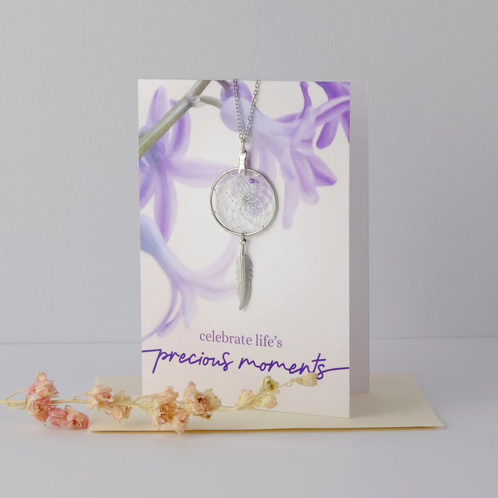 "Precious Moments" Dream Catcher Necklace Greeting Card