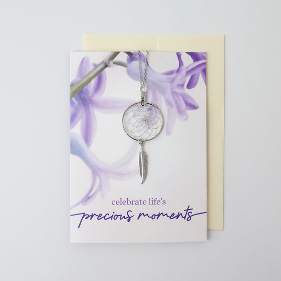 "Precious Moments" Dream Catcher Necklace Greeting Card