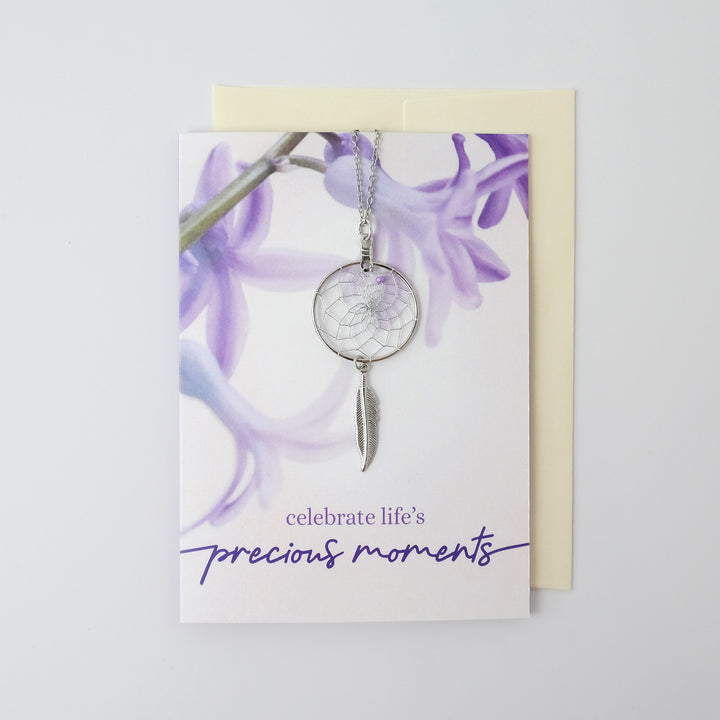 "Precious Moments" Dream Catcher Necklace Greeting Card